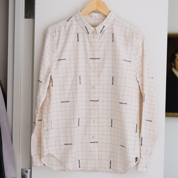 Maison Kitsuné Crosshatched Button Down - Picture 1 of 8